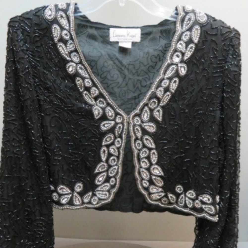LAURENCE KAZAR BEADED SILK JACKET